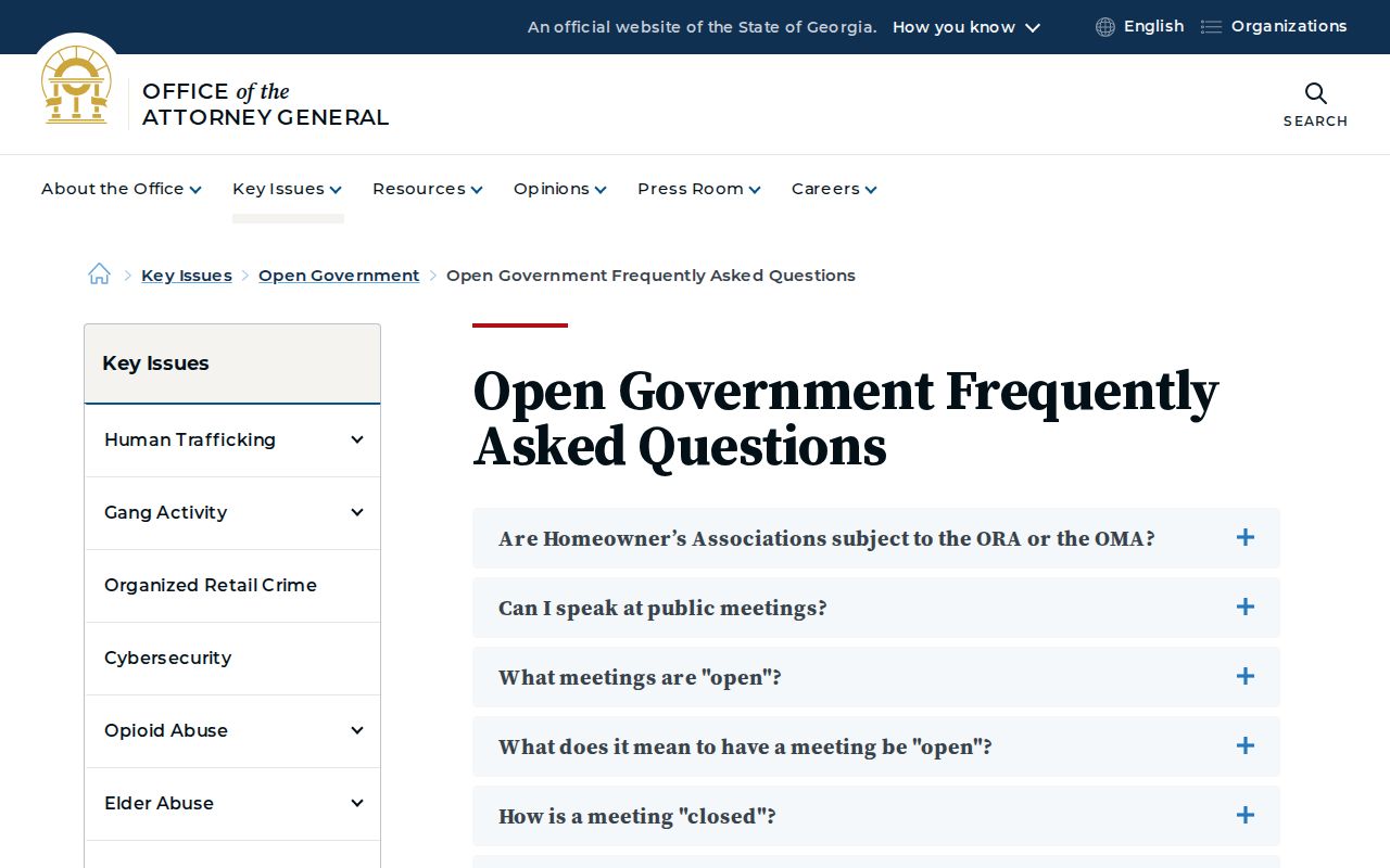Chamblee public records guidance under Georgia open government law